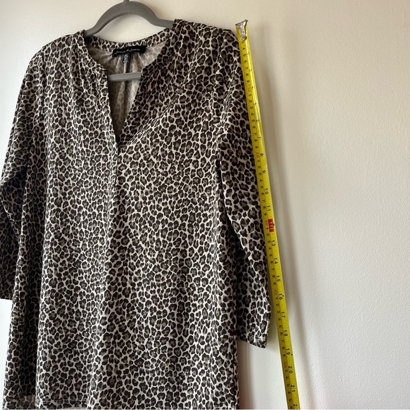 Jasmine & Juliana Leopard Print tunic top small animal print 3/4 sleeve blouse - Picture 7 of 11